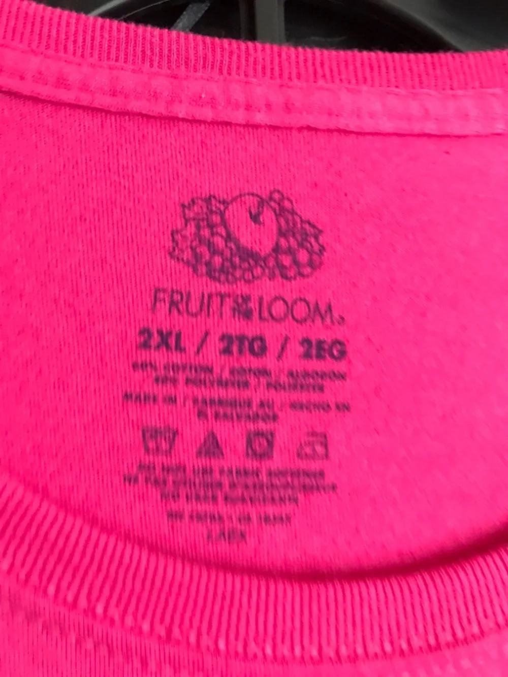 Deep fuschia crew neck cotton knit tee Misses 2XL